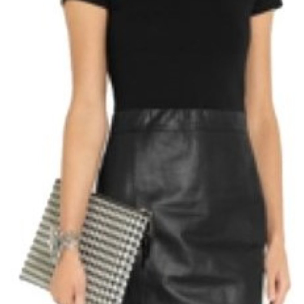 Theory Black Solara Leather Dress